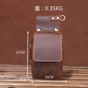 Nueva Riñonera de Cuero Crazy Horse Vintage para Hombre, Bolsa de Cintura para Teléfono, Bolsillo para Teléfono Móvil, Boshiho BOSA2004032 - Product Image 3