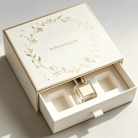 Boîte cadeau de luxe personnalisée avec logo pour cosmétiques, soins de la peau et parfums, style tiroir coulissant en papier pour kit de soins de la peau