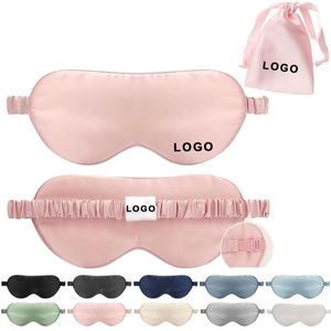 Custom Logo Silk Satin Sleep Fashionable Soft Breathable Blackout Eye Mask With Elastic Strap for Men and Women - Product Image 1