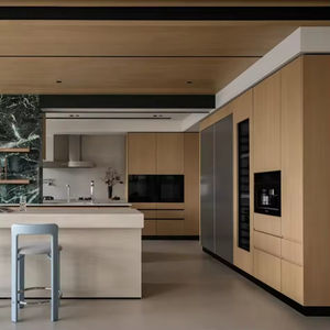 Gabinete de Cocina Moderno Personalizado con Isla de Madera Sólida de Lujo y Mármol, Diseño Sofisticado para Espacios Exclusivos - Product Image 1