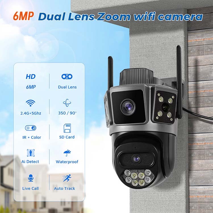 Wistino 10MP Dual-Lens Outdoor Security Camera – 5G WiFi Full-Color Night Vision CCTV - View 2