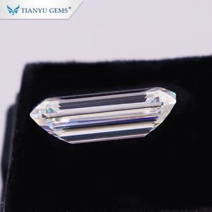 Moissanita de corte esmeralda larga, 5*10mm, tratamiento térmico suelto de piedras preciosas, moissanita - Product Image 3