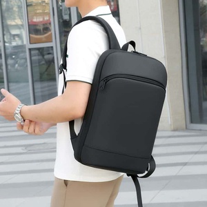 Minimalist Polyester Laptop <b>Backpack</b> Zipper Closure Water Resistant 15.6" Compartment Unisex Softback Design Striped Pattern - Product Image 2