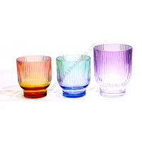 Bocaux à bougies en verre au design moderne et luxueux, vente en gros personnalisée, bocal à bougie en verre rond à dégradé de couleurs pour la décoration des fêtes