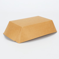 Vente en gros de boîte de nourriture à emporter en papier kraft étanche plateau en forme de bateau pour croustilles papier enduit