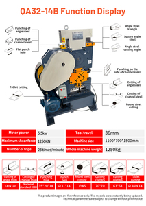 QA32-14B Machine à scier le bois multifonctionnelle pneumatique, équipement combiné de poinçonnage et de cisaillement pour le traitement de la tôle haute performance - Product Image 6