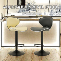 Chaise de bar pivotante en cuir PU moderne et élégante, tabouret de bar haut en chrome, design tendance et abordable