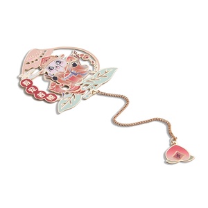 Promotional Items Unique Design Engraved Laser Metal <b>Bookmark</b> with Chain - Product Image 3