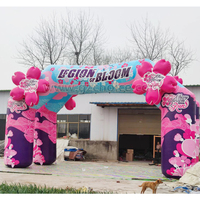 Arche gonflable publicitaire personnalisée rose en bâche PVC pour ligne de départ et d'arrivée, idéale pour fêtes et courses, arches gonflables de carnaval