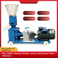 Nouvelle machine à granulés d'aliments pour animaux domestiques, modèle compact, granulateur à matrice plate pour maïs et tiges, pour l'alimentation des porcs, 220V/380V, 1050x350x820mm
