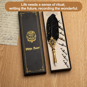 Set di Penne con Piume Colorate in Confezione, Stile Europeo, Penna ad Immersione di Alta Qualità con Punta in Lega <span class=keywords><strong>per</strong></span> Praticare la <span class=keywords><strong>Calligrafia</strong></span> - Product Image 5