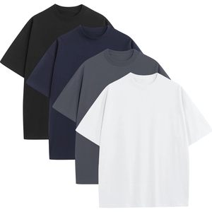 T-shirt surdimensionné pour homme FOXA, coupe ample, col rond, manches courtes, jersey de coton respirant, streetwear, haut de sport pour la gym - Product Image 1