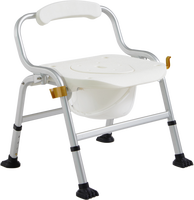 Fauteuil de douche et de toilette pliable portable 3-en-1 multifonctionnel pour soins médicaux à domicile, équipement pour seniors avec dossier en plastique, capacité 150 kg