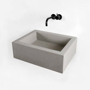 Lavabo Ovalado de Cemento BOTON STONE, <span class=keywords><strong>Encimera</strong></span> de Concreto, Diseño Redondo para Lavarse las Manos, Lavabo de Concreto Gris para Baño - Product Image 4