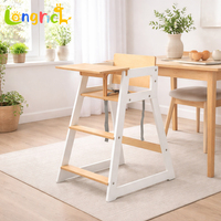 Chaise haute pour bébé 2 en 1 avec pieds en bois massif, design moderne, durable et sécuritaire, pour la cuisine et la restauration