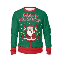 Pull en acrylique anti-boulochage pour femme avec logo frontal, style décontracté, pour couple, tricoté, automne-hiver, motif Père Noël