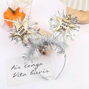 Diadema de Estrella de Peluche con Borlas de Lentejuelas para Año Nuevo, Accesorio Festivo para Fotos de Nochevieja, Accesorios para el Cabello para Adultos y Niños, Estilo Minimalista Moderno - Product Image 3