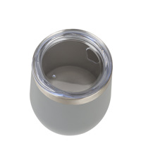 Offre spéciale, gobelets à café personnalisés à double paroi sous vide, gobelets à vin de 12oz en acier inoxydable à revêtement en poudre avec couvercles
