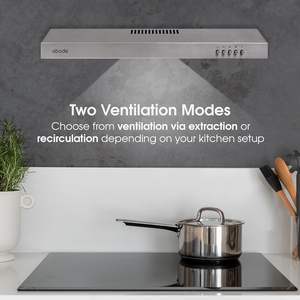 60cm mural en acier inoxydable visière <span class=keywords><strong>hotte</strong></span> électrique 3 réglages de vitesse <span class=keywords><strong>Recirculation</strong></span> <span class=keywords><strong>Extraction</strong></span> modèle A60VSRCH0B1SS - Product Image 6