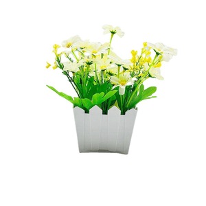 Pot de fleurs artificielles Qi Xing 18 cm, fleurs en soie, décoration intérieure, style clôture - Product Image 5