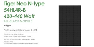 ขายร้อน <span class=keywords><strong>Jinko</strong></span> ทั้งหมดสีดำเสือ Neo N-Type 54HL4R-B สีดำเต็มแผงเซลล์แสงอาทิตย์<span class=keywords><strong>420</strong></span>วัตต์425วัตต์430วัตต์435วัตต์440วัตต์โมโนโมดูล - Product Image 6