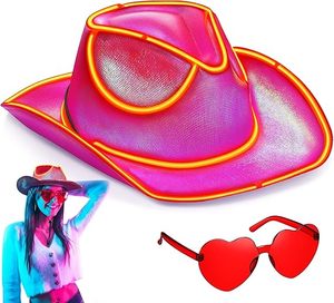 Cappello da <span class=keywords><strong>Cowboy</strong></span> Spaziale Unisex per Adulti e Bambini con Logo Personalizzato, Luci LED Olografiche Colorate per Feste di Halloween e Novità per Feste - Product Image 5