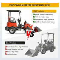 YGZG 2205 lbs Nennlast Elektro-Minilader M100E 9kW Doppelmotor 4WD Radlader 118 Zoll Hoher Reichweite für Stabile Gartenarbeit