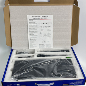 Sistema DE MICRÓFONO INALÁMBRICO UHF JGM profesional de 2 canales con luces LED para escenario Campus rendimiento concierto KTV <span class=keywords><strong>Karao</strong></span> - Product Image 6