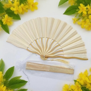 Thiết Kế Đẹp 21Cm 8Inch Giá Rẻ Tre Xử Lý Lụa Trắng In Ấn Cô Dâu Wedding Party Tre Cầm Tay <span class=keywords><strong>Fan</strong></span> Hâm Mộ - Product Image 1