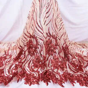LS250 하이 엔드 핫 세일 피닉스 꽃 드레스 스팽글 수 놓은 레이스 패브릭 웨딩 드레스 의류