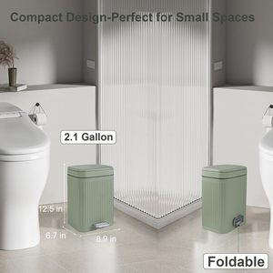 Poubelle carrée en plastique PP de haute qualité, écologique, à pédale, pour usage domestique - Product Image 2