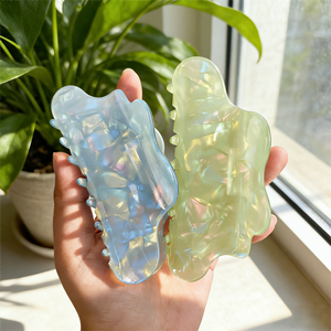 Haarclip met zeemeerminklauw, 10,5 cm, groot, van acetaat, voor achterop het hoofd, wolk haarclip, haaienclip - Product Image 2