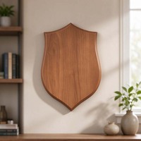 Plaque de récompense vierge en bois massif avec socle, taille personnalisée, pour trophées, médailles, badges, emblèmes - Vente en gros