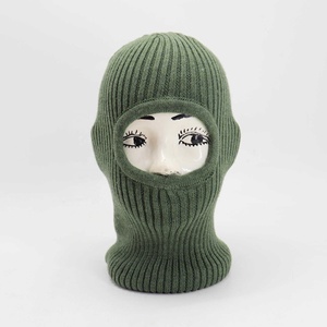 Passamontagna Sportivo in Acrilico Lavorato a Maglia per Uomo, con 1 2 3 Fori, Nero, con Logo Ricamato, Personalizzabile, Vendita all'Ingrosso - Product Image 2