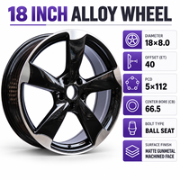 Jantes en alliage d'aluminium personnalisées 5x112, roues de voiture noires brillantes, jantes de voiture pour Audi Q5 A4 A6 A7, pièces détachées