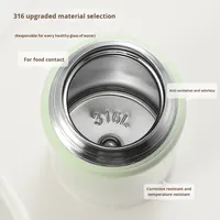 Bouteille d'eau isotherme en acier inoxydable de haute qualité 350 ml/500 ml, anti-fuite, avec couvercle à ouverture rapide à une main, réutilisable