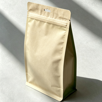 Sacs d'emballage en papier kraft écologiques personnalisés, de qualité alimentaire, imperméables, résistants à l'humidité, à fond carré, avec fenêtre pour thé, noix, biscuits