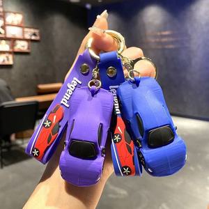 3D Kawaii dibujos animados goma <span class=keywords><strong>Anime</strong></span> mosquetón llavero Mini portátil UV impresión lindo coche <span class=keywords><strong>de</strong></span> carreras regalo para niños - Product Image 2