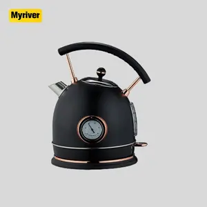 Myriver Ấm đun nước điện với nhiệt kế sáng tạo thép không gỉ Tự động tắt nguồn hộ gia đình chống bỏng nước ấm trà