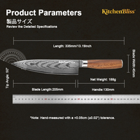 Service OEM ODM KitchenBliss, couteaux de cuisine en acier Takefu VG-10, 67 couches d'acier Damas, couteaux japonais pour chef
