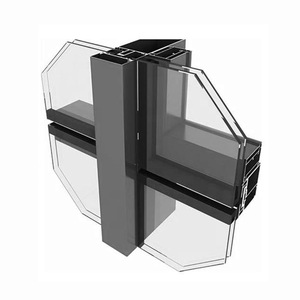 Nouvelle Arrivée Mur Rideau en Verre Moderne de Haute Qualité avec <span class=keywords><strong>Façade</strong></span> Isolée à <span class=keywords><strong>Double</strong></span> Paroi en Alliage d'Aluminium pour Bâtiment de Bureaux - Product Image 3