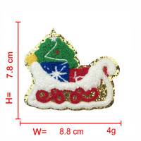 Vente en gros Patchs de Noël Nouvelle Broderie Chenille Gingerbread Santa Baby Grinch Patch Fer à repasser pour les vêtements