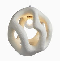 Lampe suspendue sphérique Wabi Sabi en polystyrène haute densité irrégulier et creux pour salle à manger
