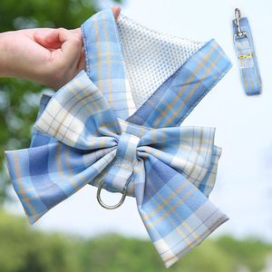 Harnais pour animaux de compagnie en tissu polyester avec jupe intégrée et laisse – Ensemble de vêtements de promenade pour chiens et chats – Vente en gros - Product Image 4