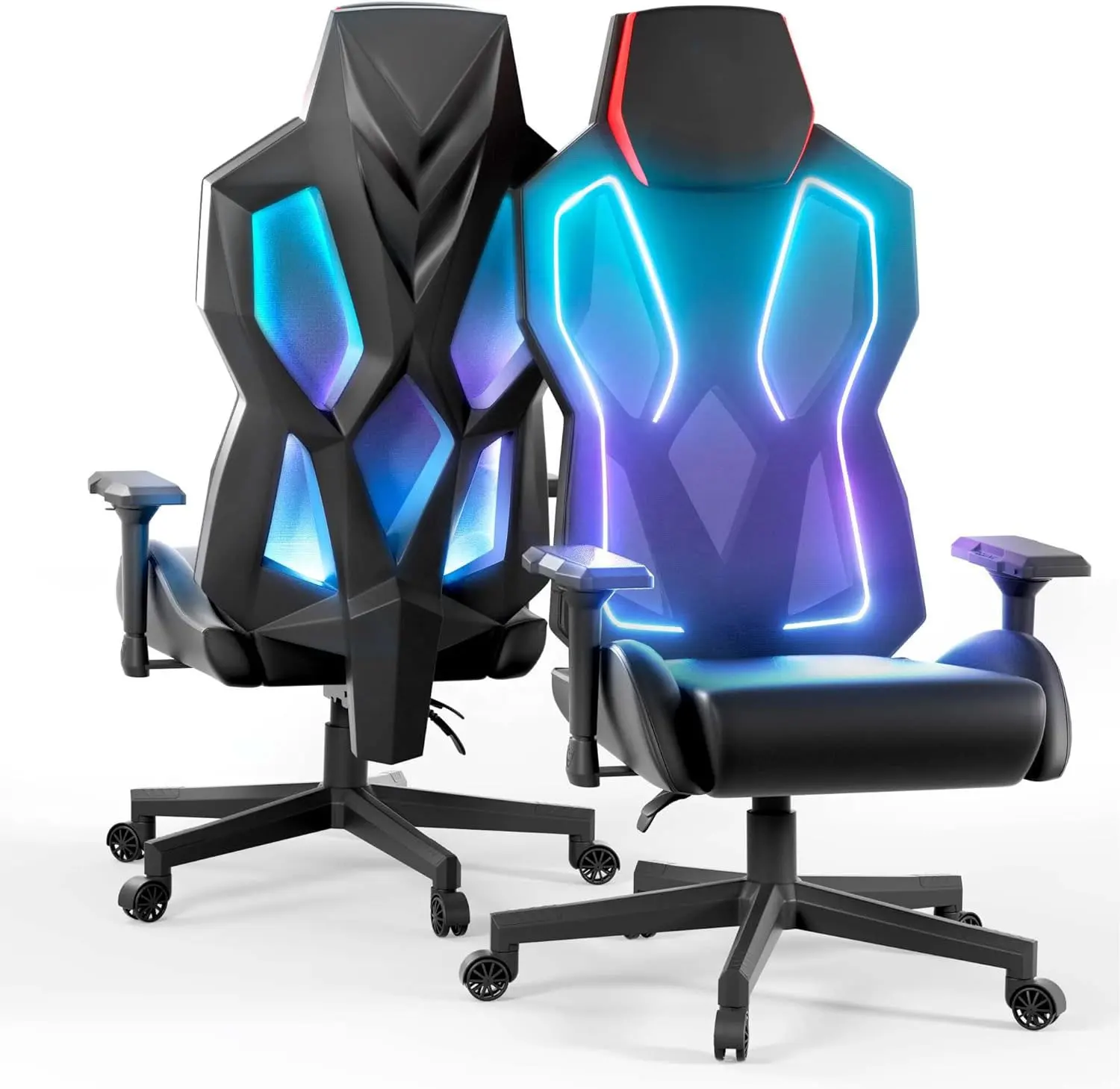 Cadeira de jogos RGB com luzes LED Cadeira ergonômica para computador para adultos Cadeiras reclináveis modernas com apoio de braço ajustável 4D