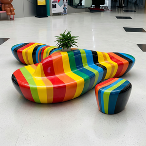 Fiberglass Creative Letter Stool Shopping Mall Outdoor Landscape Rest <b>Bench</b> <b>Leisure</b> Backrest Customized - Product Image 1
