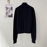 En stock, photos réelles, cardigan en tricot à manches longues en coton pour femme, design décontracté avec fermeture éclair, pour l'automne 16a-3596