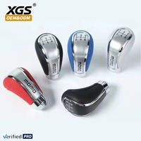 XGS kenop gir mobil kulit OEM 2025 Tuas pemindah gigi ganda otomatis 5 kecepatan untuk aksesori modifikasi Dermis mobil
