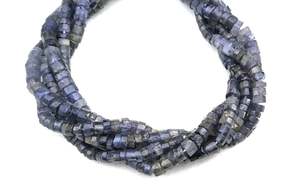 Natural 13 Inch Long Genuine <b>Blue</b> Iolite Gemstone Faceted Tyre Shape <b>Beads</b> for Jewelry Making Wholesale - Product Image 2