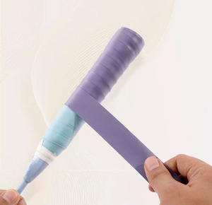 Sangle de raquette en matériau PU, surface collante, bande adhésive pour raquette de badminton, tennis, pickleball, absorbant la transpiration, antidérapante - Product Image 3